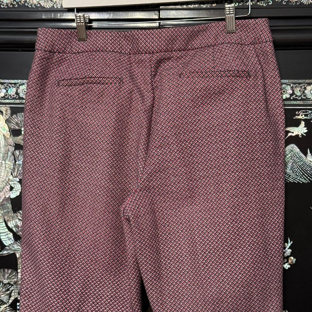 Talbots Heritage Diamond Geometric Print Straight-Leg Dress Pants 12 Red Blue - Picture 5 of 15